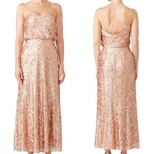 Donna Morgan Rose Gold Sequin Bridesmaid Dress